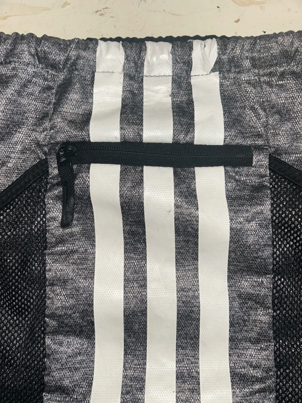 adidas Black Drawstring Backpack with Pink Accents and White Stripes - Picture 7 of 10